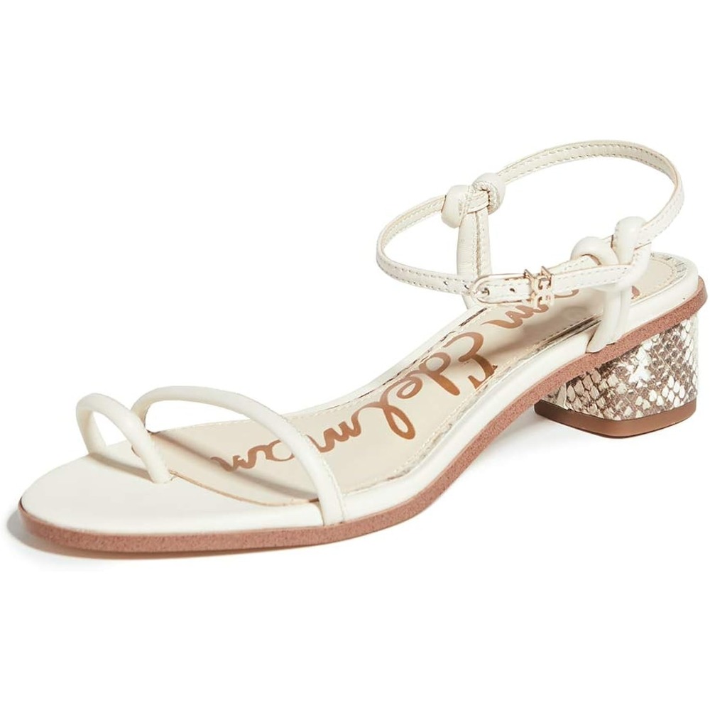 SAM EDELMAN ISLE low block heel Ivory woman US 9M